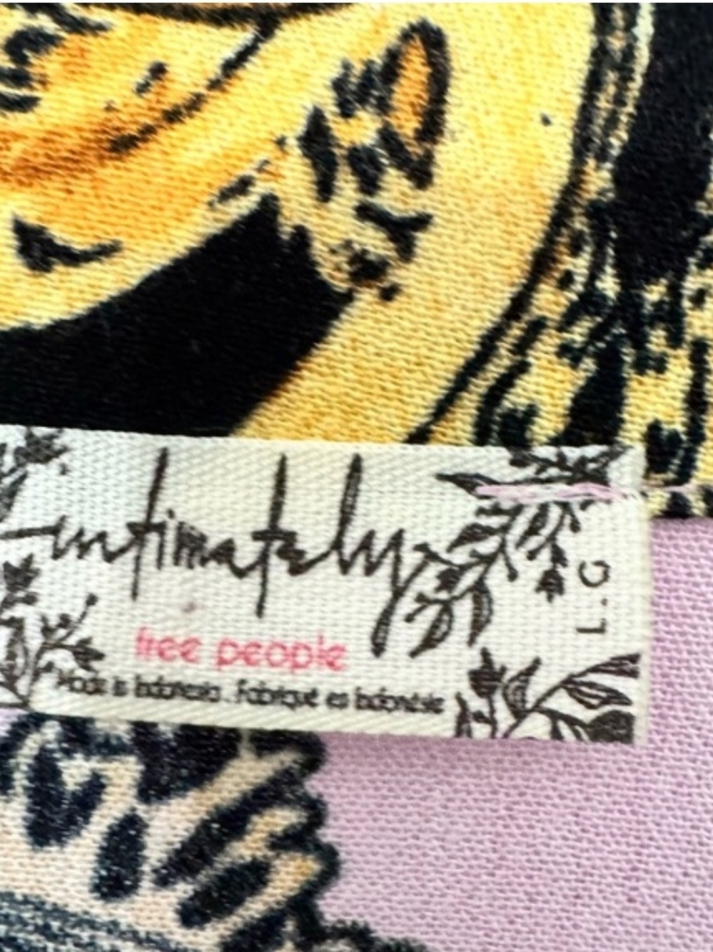 Free People Let’s Dance Kimono Duster L Boho Baroque Print Open Front - Picture 6 of 11